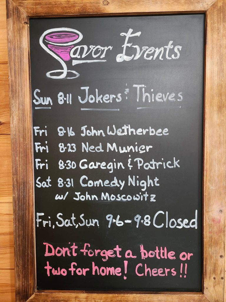 Savor Events Schedule